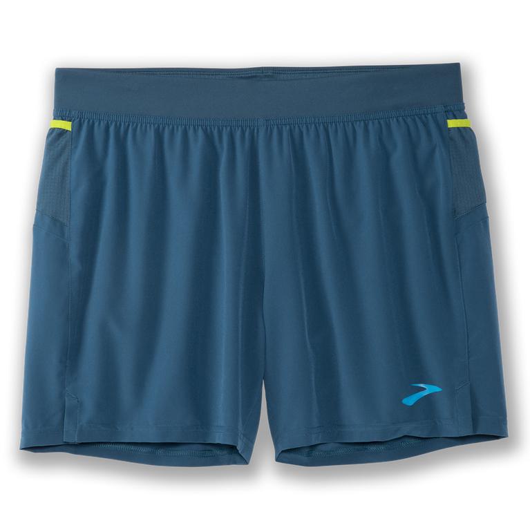 Brooks Sherpa 5 2-in-1 Running Shorts - Men's - Alpine/SteelBlue/Bright Moss (58034-TSIU)